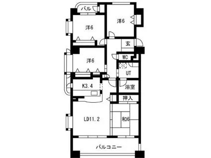 モアグレース比良(4LDK/4階)の間取り写真
