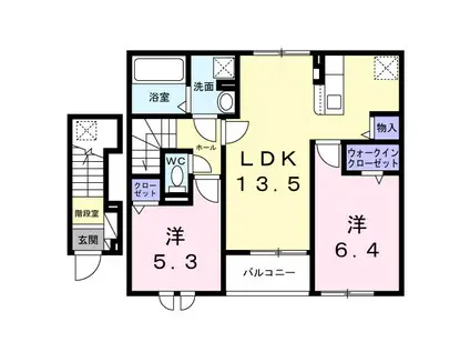 サンライズ・MITO B(2LDK/2階)の間取り写真
