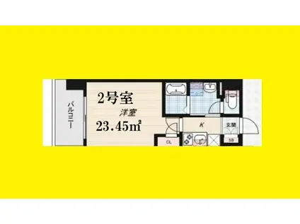 LUXE東三国(1K/7階)の間取り写真