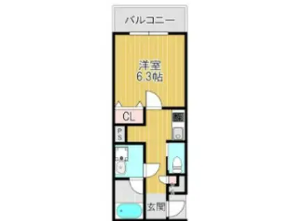 ガレリア大阪空港I(1K/1階)の間取り写真