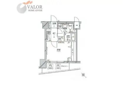 グリフィン横浜・ディアコート(1K/10階)の間取り写真