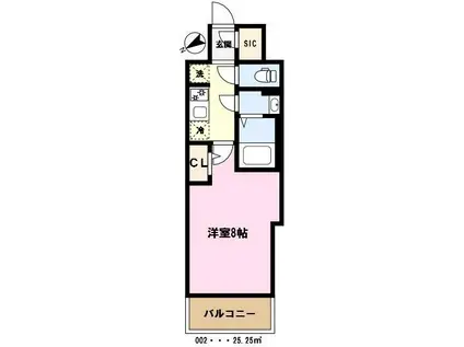 オーパスホームズ川口(1K/6階)の間取り写真