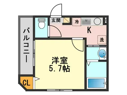 KIHOKU(1K/2階)の間取り写真