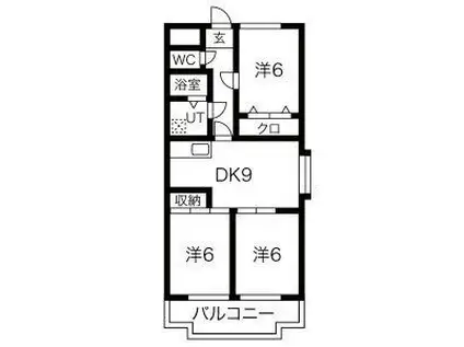 オアシス鷹丘(3DK/4階)の間取り写真