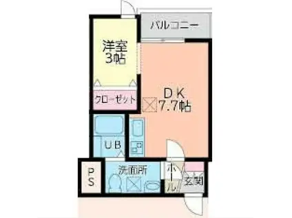 メリディアン迫参番館(1DK/1階)の間取り写真