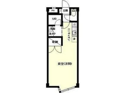 キュウブ下浜田(ワンルーム/2階)の間取り写真