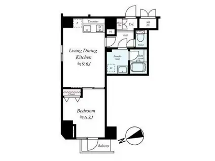 ARTESSIMO PRENDO(1LDK/8階)の間取り写真