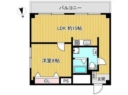 麻布エンパイアマンション(1LDK/7階)の間取り写真