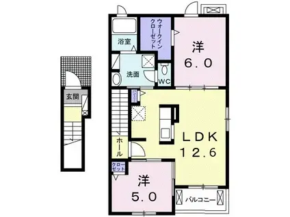 メゾン・ラフィネ(2LDK/2階)の間取り写真