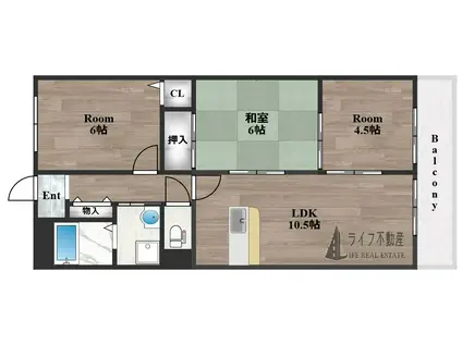 グランドールみと(3LDK/1階)の間取り写真