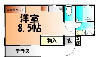 コーポTM(ワンルーム/2階)の間取り写真