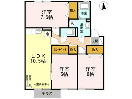 エルフタウン吉久(3LDK/1階)の間取り写真