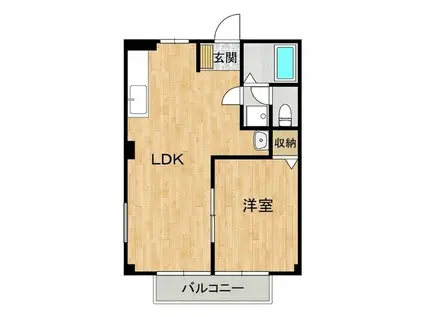 グリーンパークさいとうD(1LDK/1階)の間取り写真