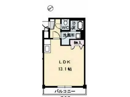 JRBハイツふしの(ワンルーム/1階)の間取り写真