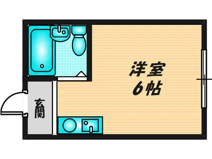 YOUハイム衣摺II番館(ワンルーム/2階)の間取り写真