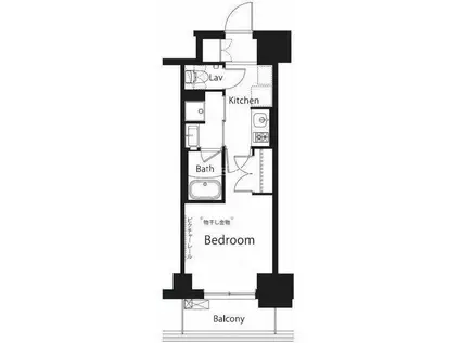 フレンシア文京関口(1K/12階)の間取り写真