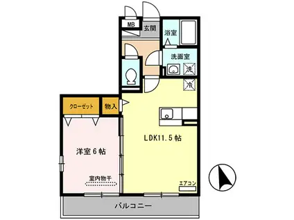 ナイスコート I(1LDK/3階)の間取り写真