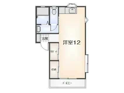 ワジキハイツ(ワンルーム/1階)の間取り写真