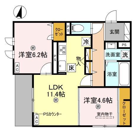 イルソラーレ須磨(2LDK/1階)の間取り写真