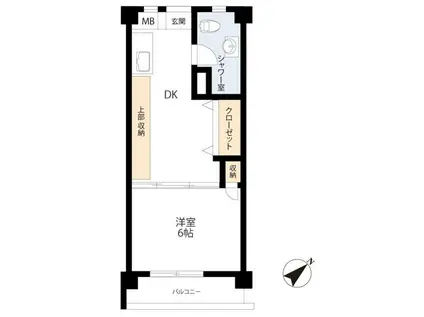 行徳マンション(1DK/4階)の間取り写真