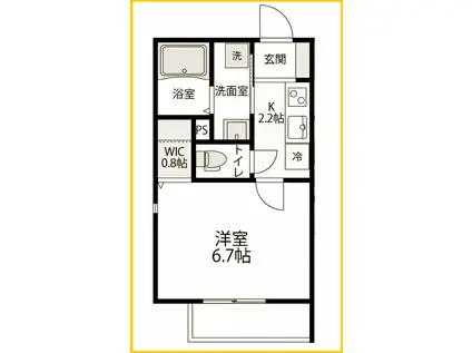 ソレアード菊名(1K/2階)の間取り写真