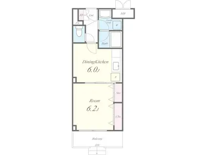 メゾンアズール(1DK/1階)の間取り写真