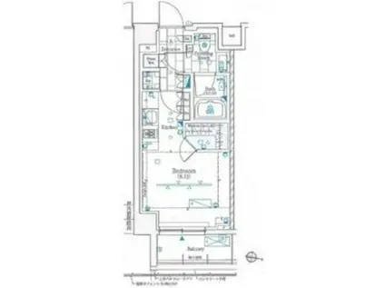 ザ・パークワンズ池上(ワンルーム/1階)の間取り写真