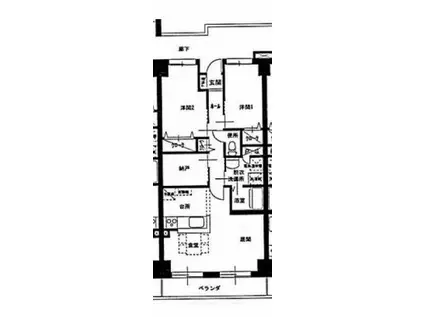 TWINマンション 東和(2LDK/4階)の間取り写真