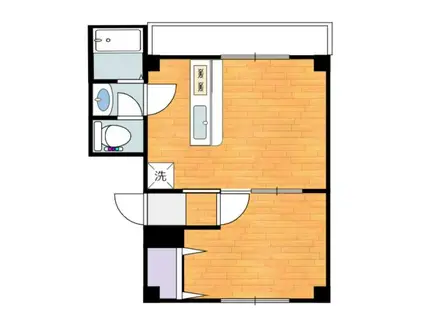 こぐま団地(1LDK/4階)の間取り写真