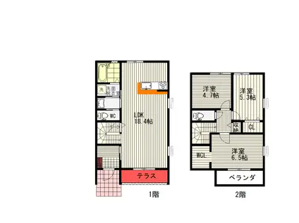 ＪＲ豊肥本線 東海学園前駅 徒歩13分 2階建 新築(3LDK/1階)の間取り写真