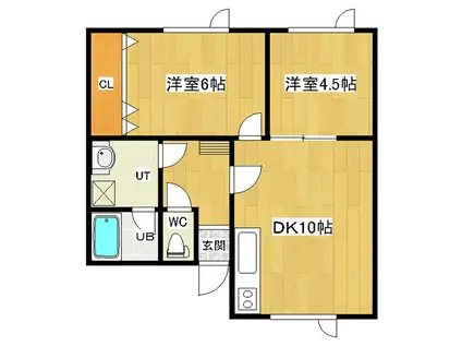 ソレイユとん田(2DK/2階)の間取り写真