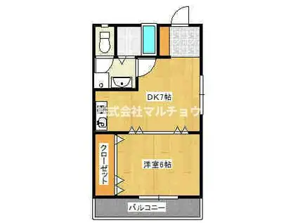 メゾンミル(1DK/1階)の間取り写真