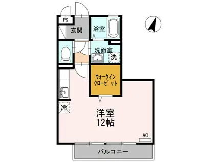 リヴィエール野上(ワンルーム/2階)の間取り写真