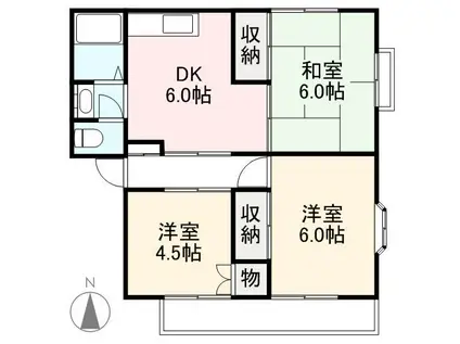 ハイムクレイドル(3DK/1階)の間取り写真