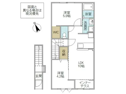 PATRIE(2LDK/2階)の間取り写真
