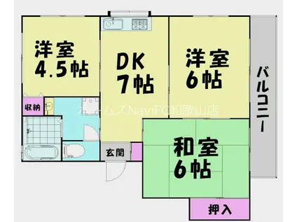 メロディーしみず(3DK/3階)の間取り写真