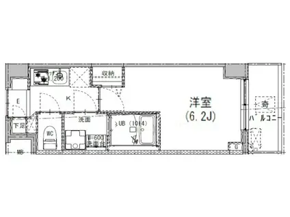 S-RESIDENCE成増CLAIR(1K/6階)の間取り写真
