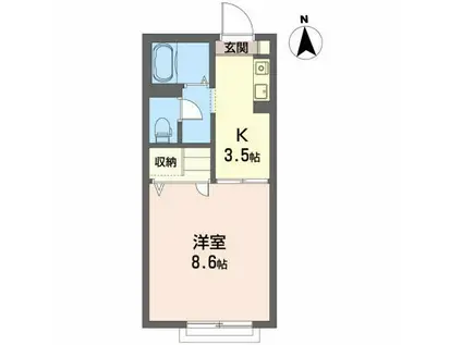 エデン西大通(1K/1階)の間取り写真