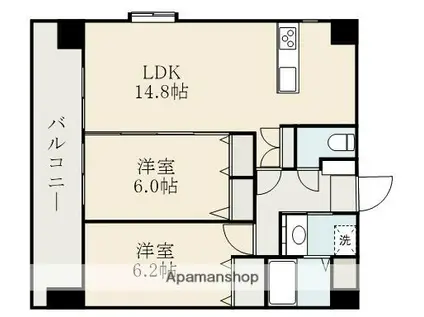 アングランデ(2LDK/10階)の間取り写真