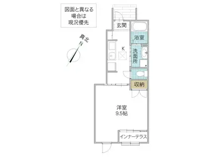 東海村大字村松 アパート(1K/1階)の間取り写真