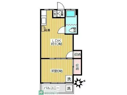 グランコンフォート千歳烏山(1LDK/3階)の間取り写真