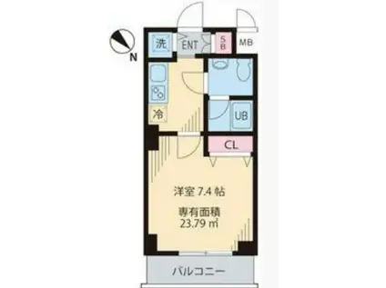 南海サザンコート行徳(1K/1階)の間取り写真