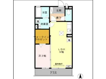 ルミエール ユウ(1LDK/1階)の間取り写真