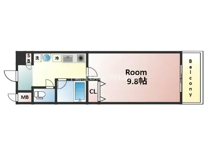 プロシード長居公園通(1K/4階)の間取り写真