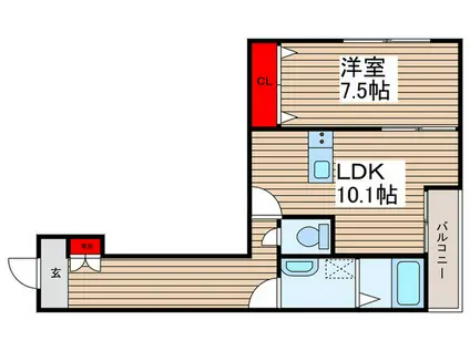 PEACH(1LDK/1階)の間取り写真