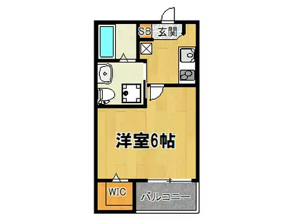 メル・トゥ・シャンドール(1K/1階)の間取り写真