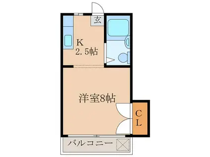 メゾン白水(ワンルーム/1階)の間取り写真