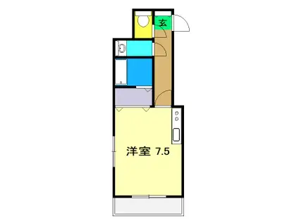 オリーブハウス(ワンルーム/2階)の間取り写真