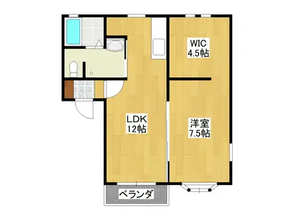 レジデンス金岡(1LDK/2階)の間取り写真