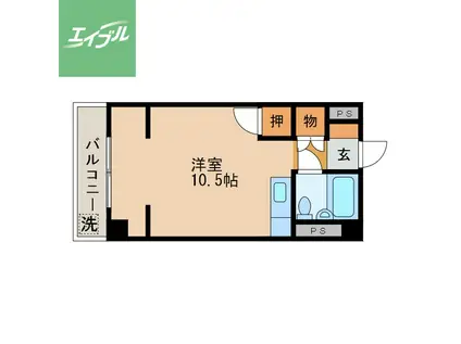 ハイツ 若葉(ワンルーム/2階)の間取り写真